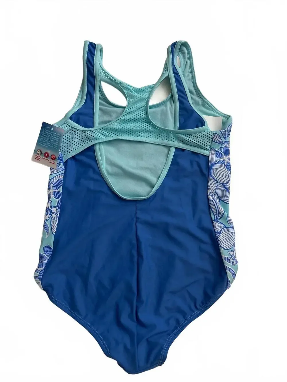 ZeroXPosur Girls' One Piece Swimsuit Size 16 Blue Floral